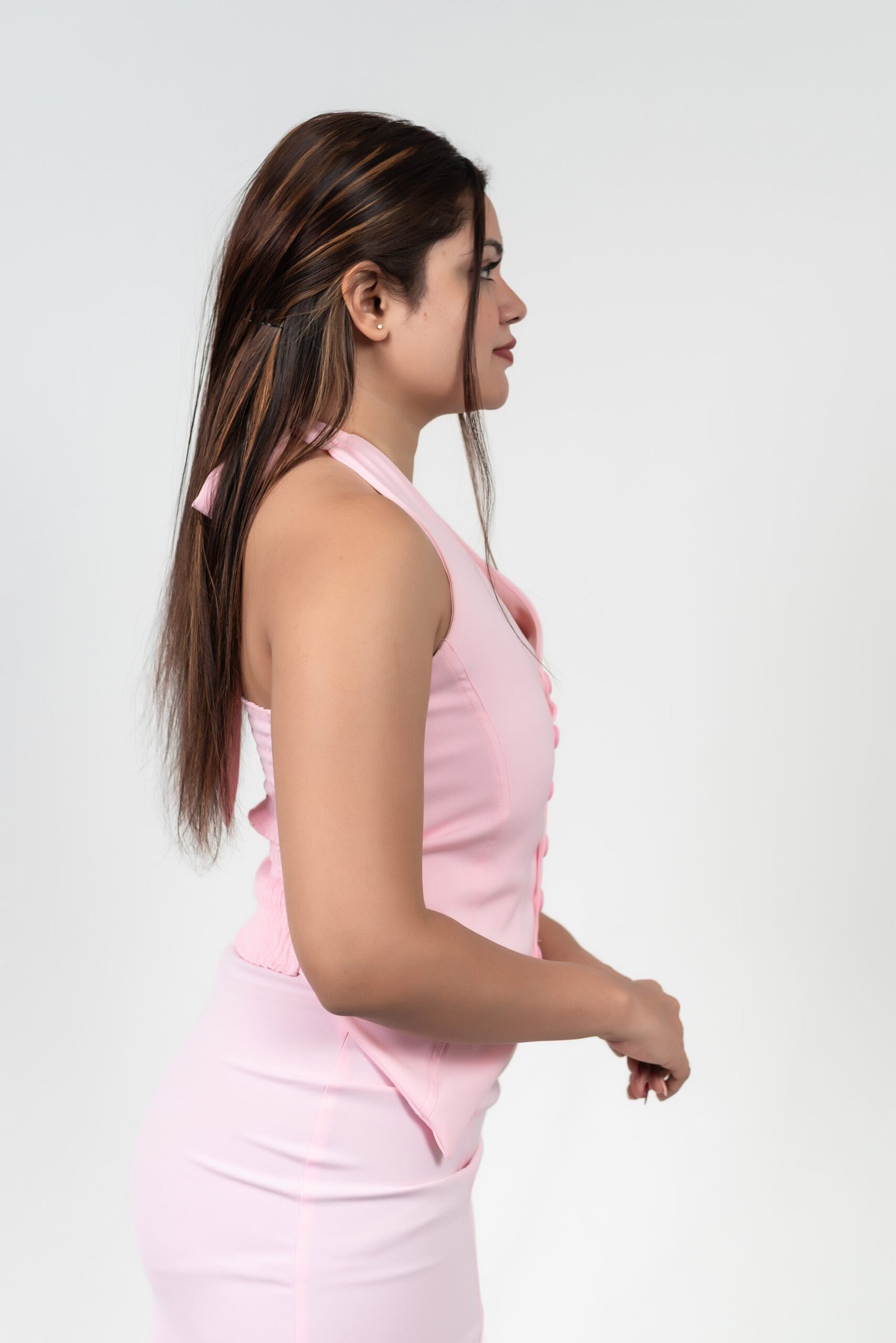 Blush Power Set ( Sleek blazer-style top with mini skirt )